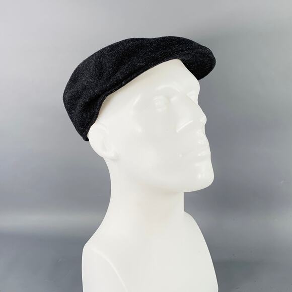 VINTAGE Grey Charcoal Felt Wool Flat Cap Hat - Picture 1 of 6